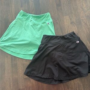 Girls Champion Skorts - Green and Black